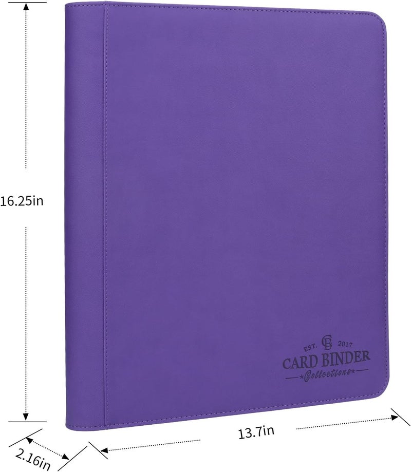 CARDBINDER Toploader Binder,Toploader Hard Cases, 9-Pocket Pages Sleeves Hold up 288 Cards.Toploader Card Binder with Sleeves for “3×4” rigid，Card Holder(purple) - Image 5
